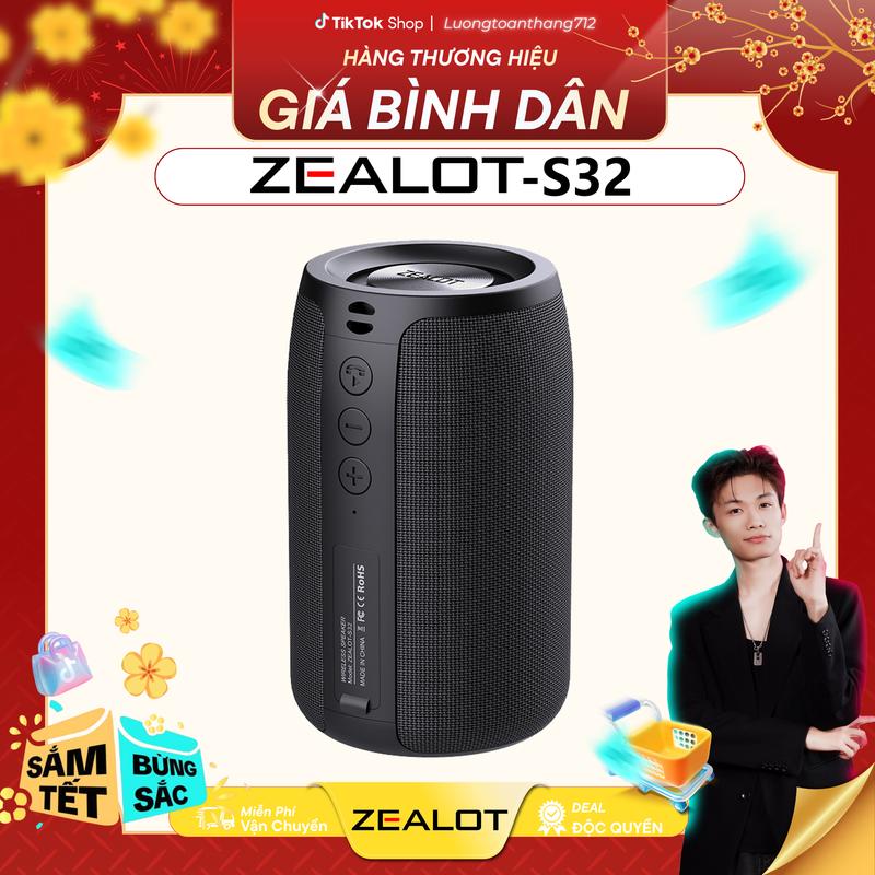 Loa Bluetooth Cầm Tay ZEALOT S32 Bluetooth 5.4 Chống Nước IPX5 Âm Trầm Mạnh Mẽ 8W Pin Lớn 1800mAh Loa Mini Ngoài Trời Phát Lại Thẻ TF Sạc Nhanh Type-C Thời Gian Chờ 30 Ngày Thích Hợp Cho Các Hoạt Động Ngoài Trời