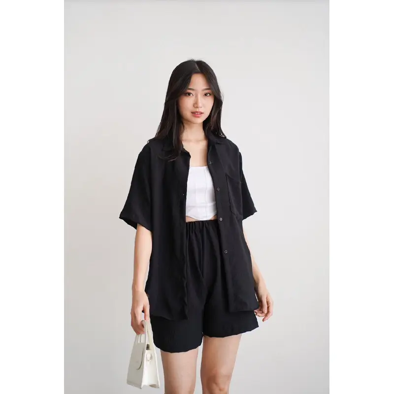 PROMO TERLARIS SETELAN KEMEJA+HOTPANS/ SETELAN KOREA/SETELAN WANITA 3