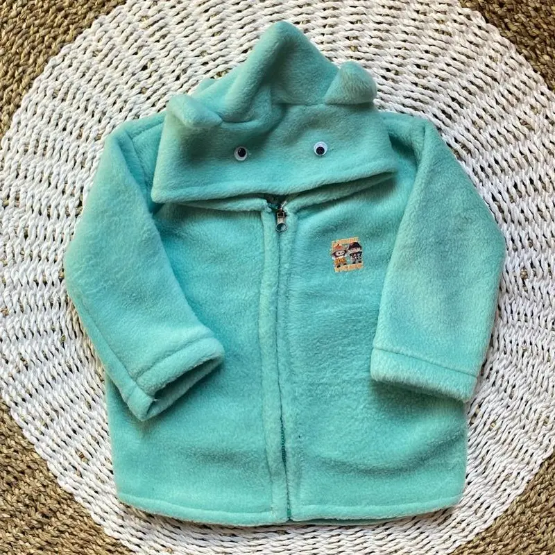 Jaket bayi bulu hangat cewek cowok jaket Bayi Lembut sleting hangat tebal Lengan Perempuan Laki-Laki 0-1 Thn 5