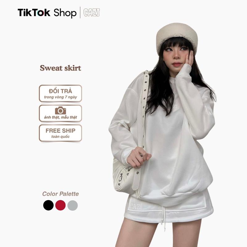  Cazi Sweat's Skirt - Chân váy A dáng ngắn 