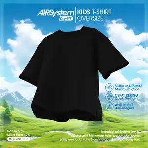 Kaos Anak Oversize T-Shirt Quick Dry Fit AIRSystem Cotton Micro Danbowl CMGKIDS Hitam Fashion Unisex