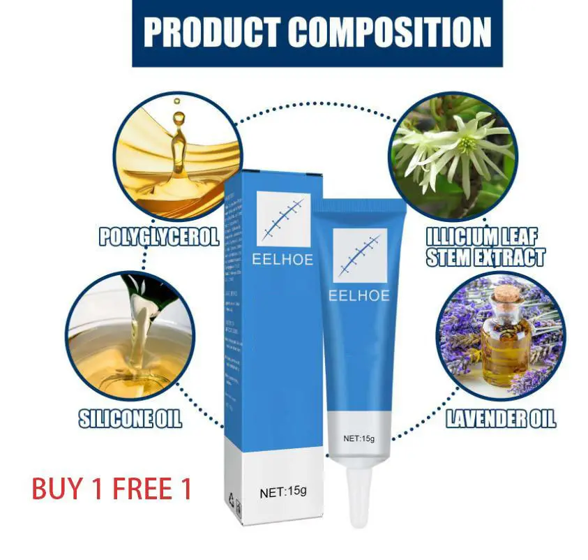BUY 1 FREE 1 Gel pembaikan ，kompres sejuk topikal,pembaikan kerosakan kulit  15g * 2