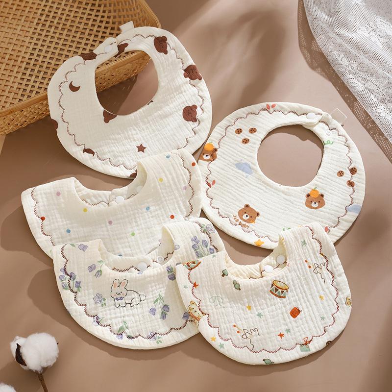 Yếm Trẻ Em Bé In Hình Hoạt Hình, Có Thể Điều Chỉnh, Chụp, Khăn Nước Bọt Bông Mềm, Thích Hợp Cho Trẻ Sơ Sinh Và Trẻ Mới Biết Đi, Kiểu Yếm Quần Áo Bú, Phụ Kiện Cho Em Bé