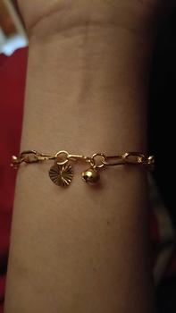 Product Review of Emas Jaguar (5.44 g) GJ Gelang Tangan Bracelet Paperclip Plain 0.5 24K Gold Plated Jewellery (22460501) from N**a 2