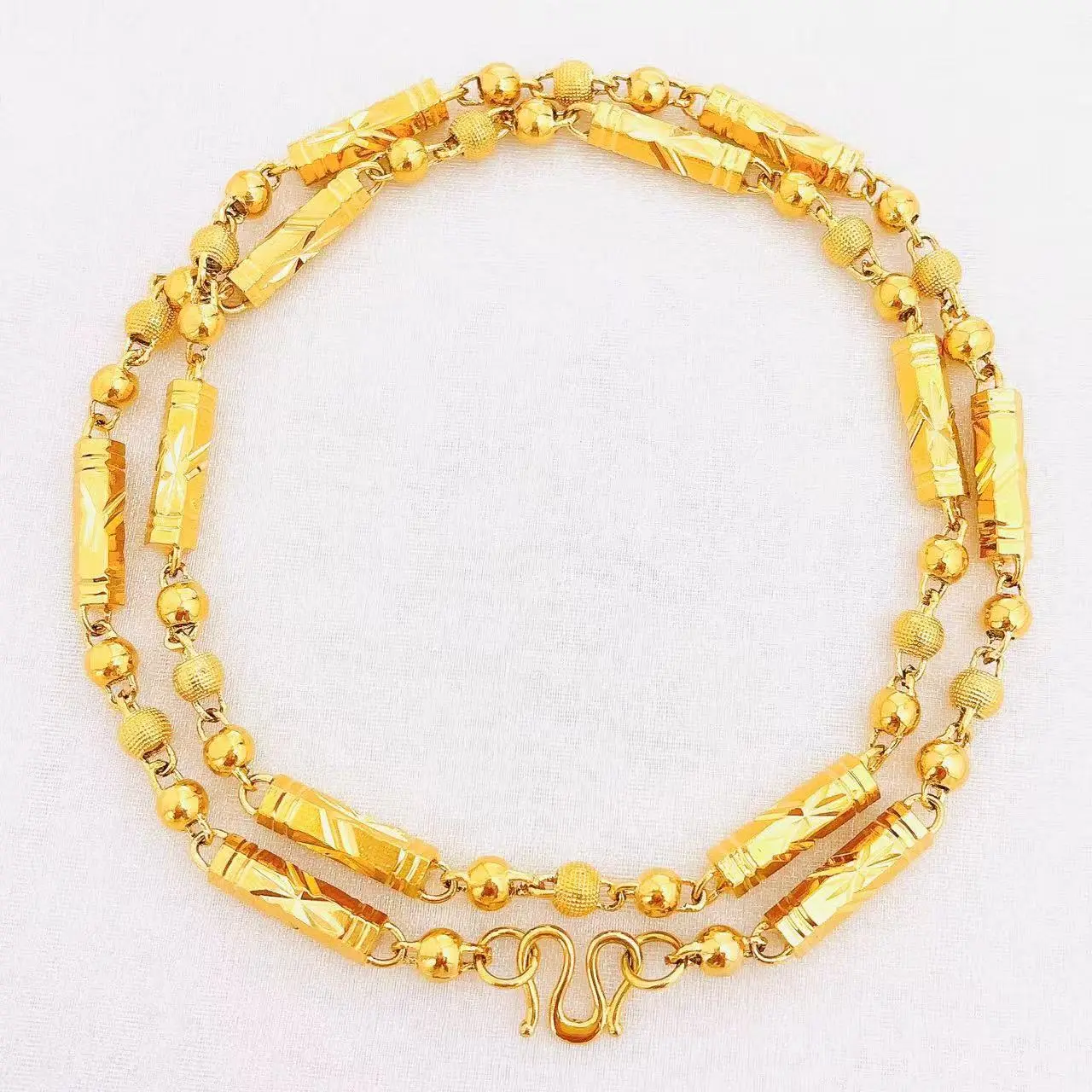 Hexagonal bamboo necklace, chain length 60.5cm, transportation, preferred jewelry for lovers and friends, non fading titanium steel couple necklace