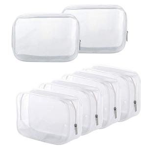 Bolsa de cosméticos transparente, 6/12 piezas de bolsa de aseo de PVC con cierre, Bolsa de cosméticos impermeable, Esenciales para viaje, Organizador de plástico para baño de vacaciones