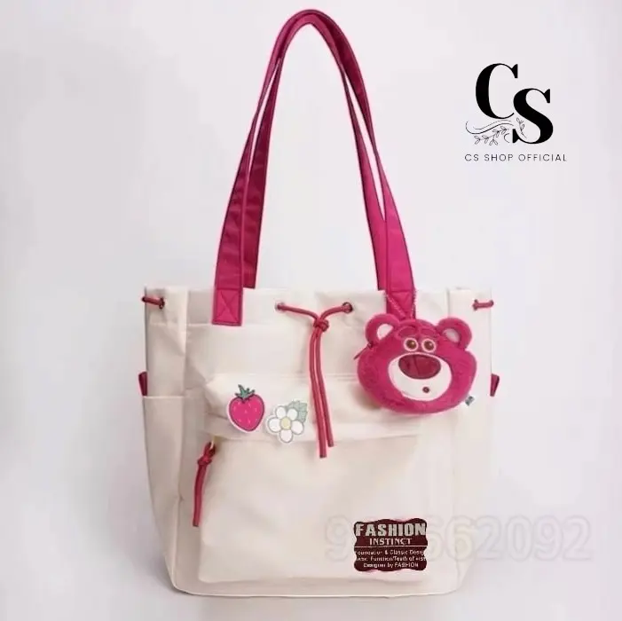 Tas Totebag Wanita Tas Jinjing Bahan canvas Original Totebag Serut Totebag Tas  Selempang kuliah Kerja Terbaru Kekinian 7