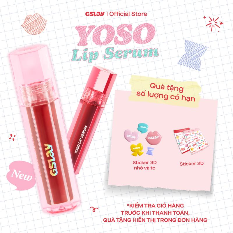 [MUA 1 TẶNG 3] Son Dưỡng Bóng Có Màu Thuần Chay GSLAY YOSO Lip Serum dưỡng ẩm, tái tạo môi, mỏng nhẹ, không bết dính 1ml