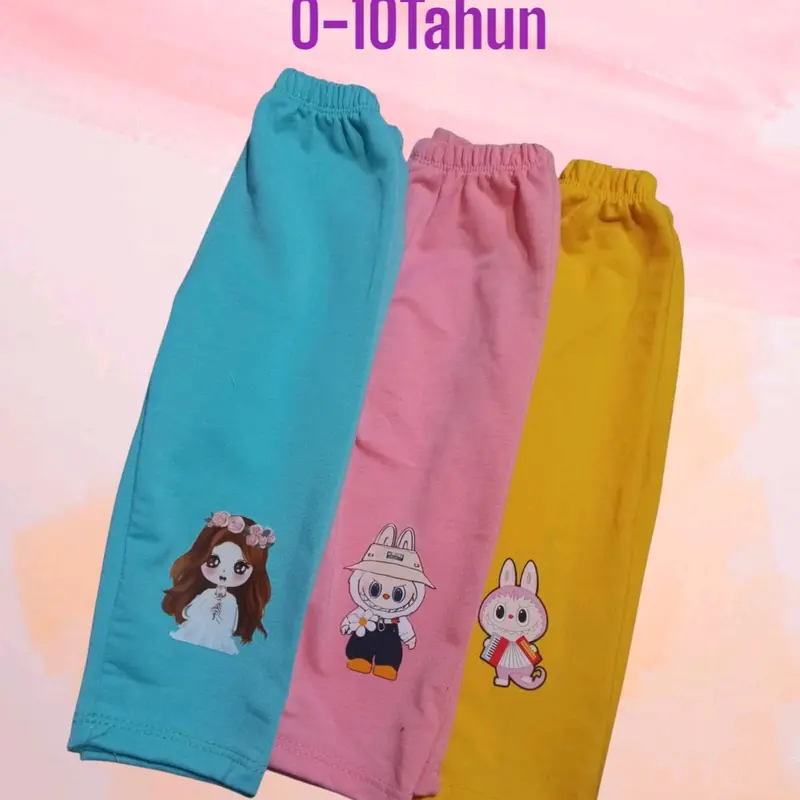 Paket Hemat 5 Pcs Celana Legging Anak Motif Labubu Soft Halus Fashion - Nyaman Dipakai Legging Murah 1