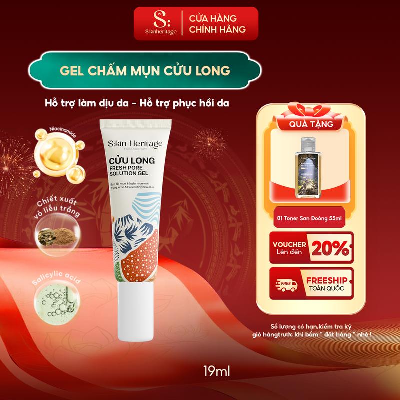 Gel Chấm Mụn Cửu Long Hỗ Trợ Giảm Viêm Mụn Skin Heritage Cửu Long Fresh Pore Solution 19ml