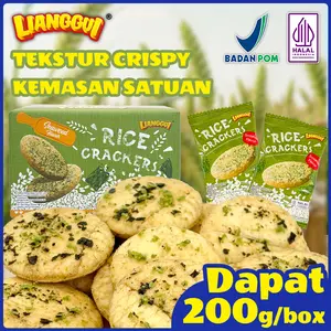 [HALAL] LIANGGUI Kerupuk Beras Nori Rasa Khas Taiwan -Kemasan Individual‌ Camilan Renyah untuk Sarapan Santai atau Pengganjal Lapar Cocok Dikonsumsi di Kantor Asrama Makan Malam dan Sebagai Snack Ringan.