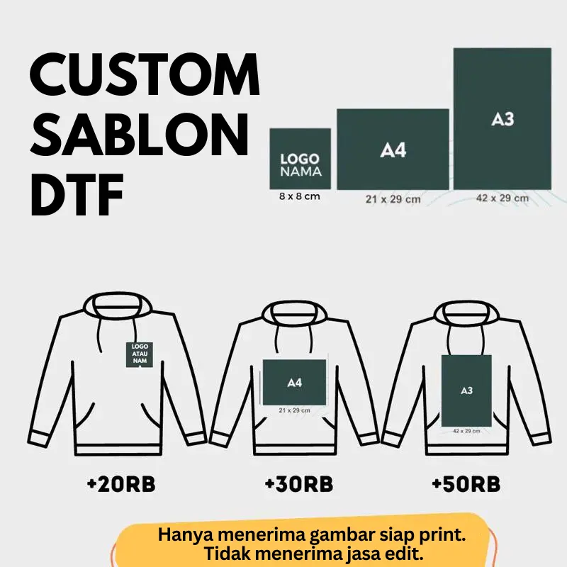 Larisko Custom Design Sablon Satuan DTF High Quality