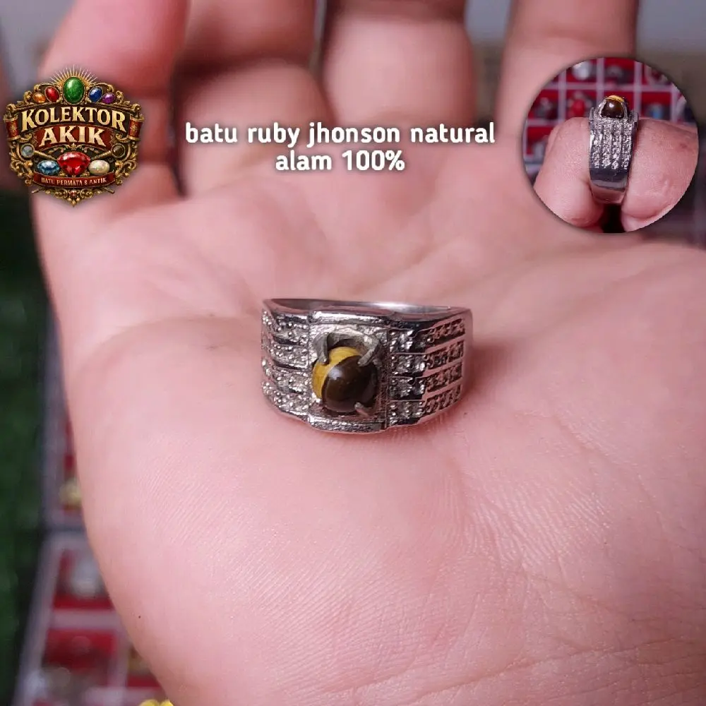 Cincin Lipan Tiger Eye Natural Alam 100% Batu Mewah Elegan untuk Pria dan Wanita
