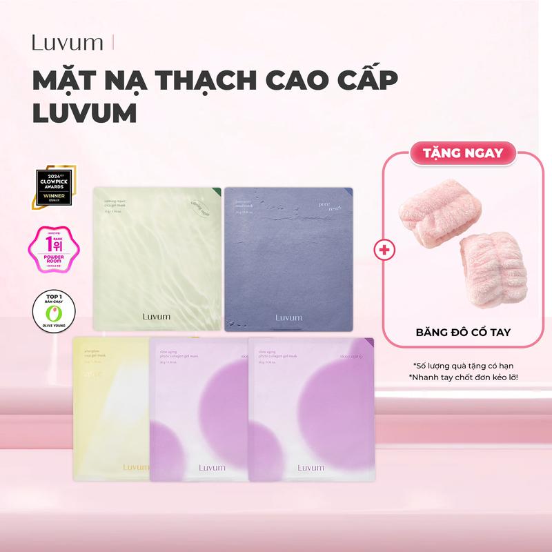['KOL-Tặng Băng Đô Cổ Tay] Hộp 5 Mặt Nạ Giúp Dưỡng Da Chuyên Sâu Luvum Gel Mask 33g (Mặt Nạ Thạch/ Mặt Nạ Bùn)