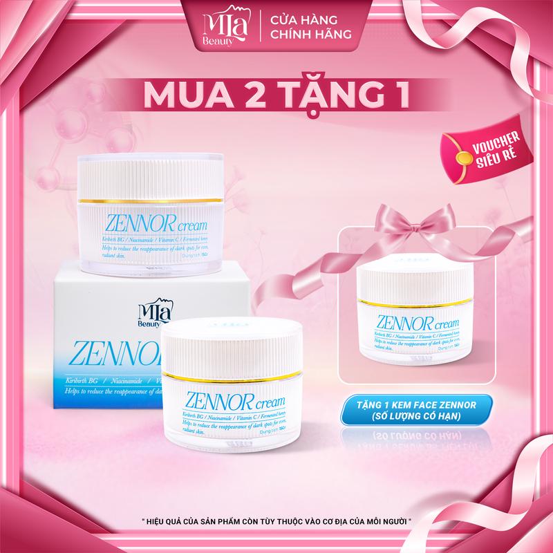 Combo Mua 2 Tặng 1 Kem Face Zennor Cream Hỗ Trợ Sáng Da Mờ Nám Tàn Nhang Làm Đều Màu Da Thành Phần Niacinamide MLa Beauty Kem Mặt