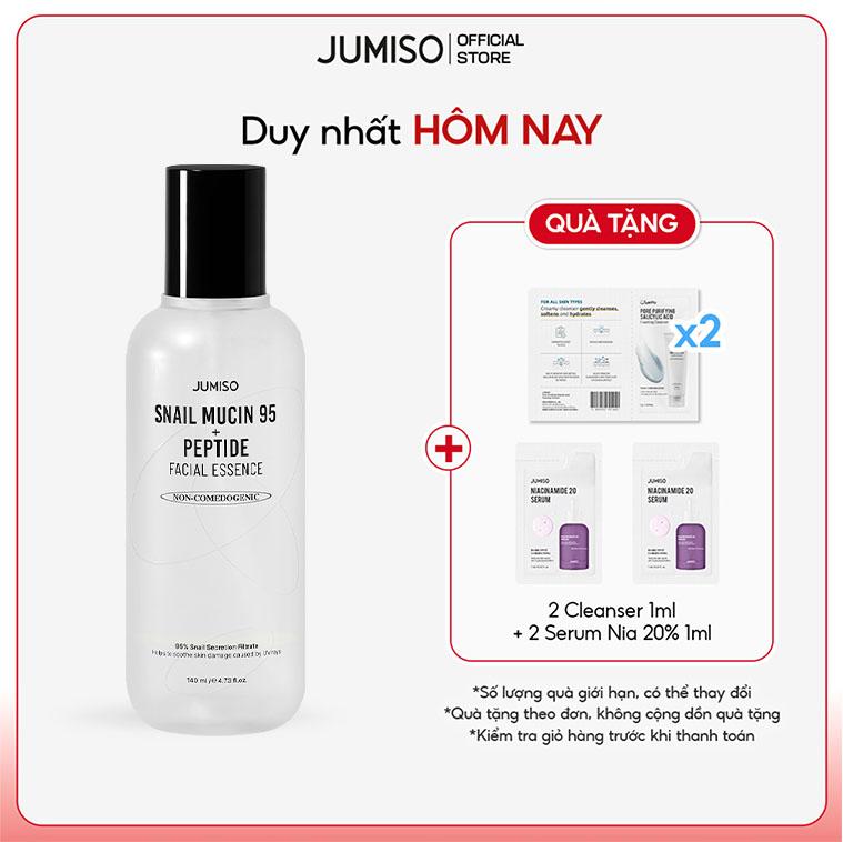 Tinh chất dưỡng da ốc sên giúp cấp ẩm làm dịu da JUMISO Snail Mucin 95 + Peptide 140ml 50ml