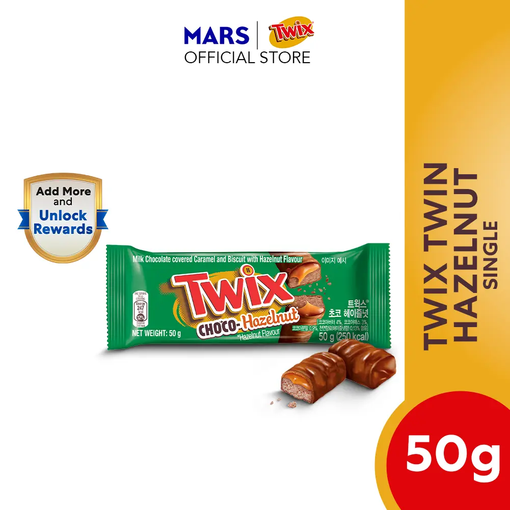 TWIX Hazelnut 50g [Snack/Chocolate/Bar] - Delicious Hazelnut Chocolate Bonbon - Dessert