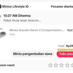 Miniso Graceful Series 2 Compartments Lunch Box 450mL Kotak Makan Tempat Bekal Sekolah Kantor 2 Sekat