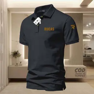 Cod Terbaru T-Shirt Polo Kerah Lengan Pendek Ruc4s Text Gold Kaos Kerah Dewasa Shirt/Kaos Wangki Pria Polo/Kaos Seragam Kaos Distro Kerah Pria Katun Formal Keren Baju Simple Cowok Casual Di Najasa Store  Santai Polos sablon digital