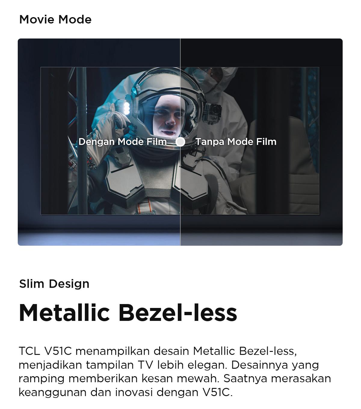 TCL 32 inch V51C - QLED - HDR 10 - Multiple Eye Care - Dolby Audio - Bezel-less (Model: 32V51C)