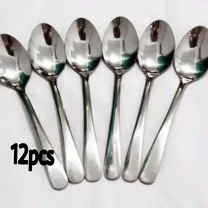 (COD) sendok makan 1 lusin (12pcs) tebal / sendok makan caffe polos stainless tebal isi 12pcs Kitchenware