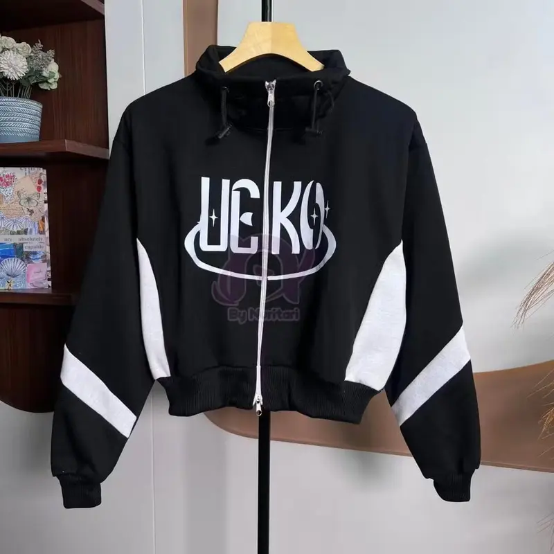 Veko Jacket Crope Wanita Oversize - Jacket Wanita Croope Korean Style Kekinian 4
