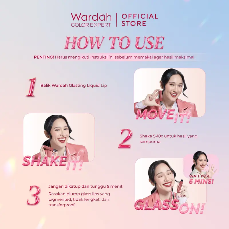 WARDAH Paket Glasting Liquid Lip + Colorfit Perfect Glow Cushion - Makeup 4