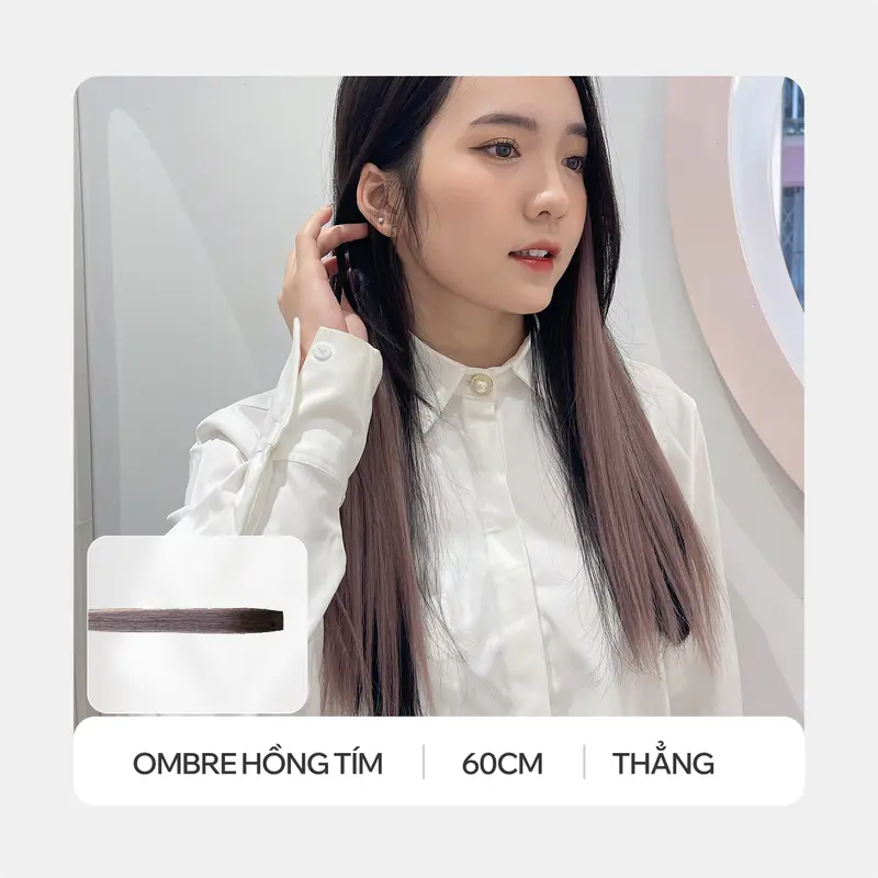 (1 Sợi) Tóc Giả Kẹp Highlight CAPELLI Thẳng Ombre 60cm 6
