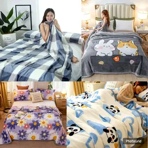 Selimut Bulu Halus 140x200 Motif Aesthetic Blanket Terlaris Termurah Berkualitas Terbaru