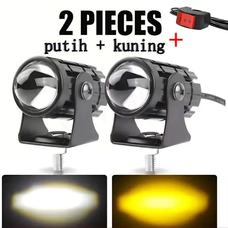 LAMPU TEMBAK sorot motor Mini d2 laser Led Motor 2 warna Lamppu led motor/lampu sorot laser mini High low 12V