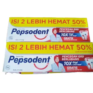 1pack isi 2 pcs pepsodent 225gr x 2 pasta gigi odol jumbo pencegah gigi berlubang Penyegar Mulut