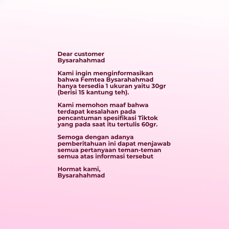 FEMTEA RASA PEACH BYSARAHAHMAD - Minuman Sehat Berkhasiat Kewanitaan 1