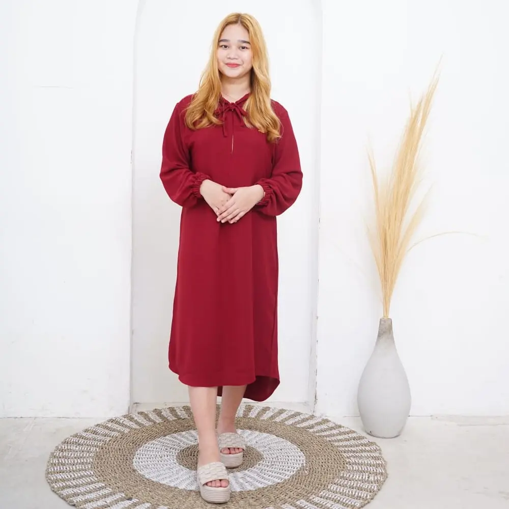 drees hoodie zahra crinkle airflow Polos resleting busui by eriston Dress Casual