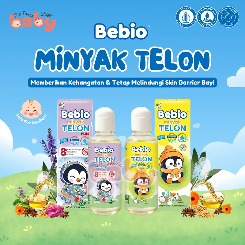 Bebio Minyak Telon Ceramide Original & Plus - 60 ml | Menghangatkan & Melindungi Skin Barrier Kulit Bayi 0