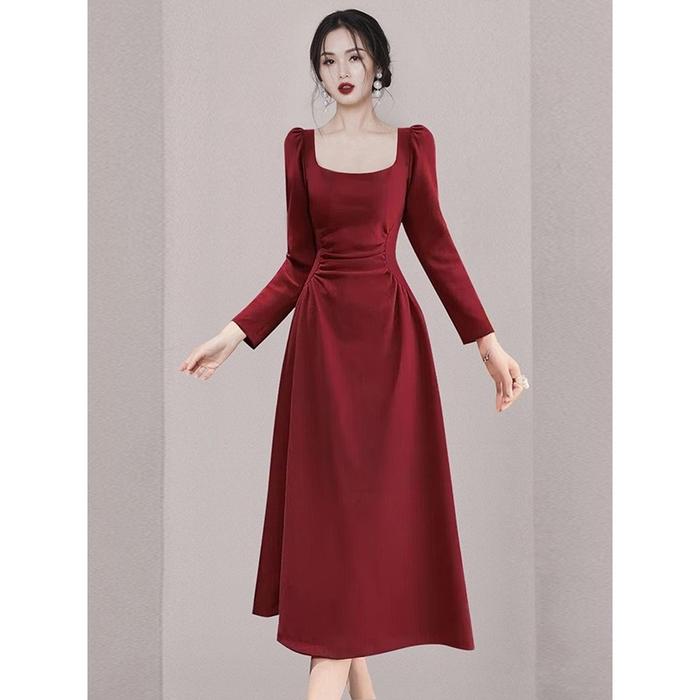 Promo 1312 red korean Christmas red dress fitted sexy long sleeve for women  elegant party dress plus size formal - 1312-red, XS - Kota Administrasi  Jakarta Utara - Herthaduga1212 | Tokopedia