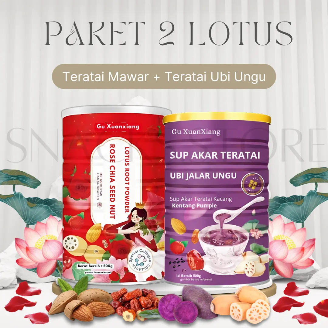 [BUNDLING HEMAT 2] Oufen - Akar Teratai Bubuk/Bubur Teratai/Lotus Root Powder Instant 400gr-500gr Drink