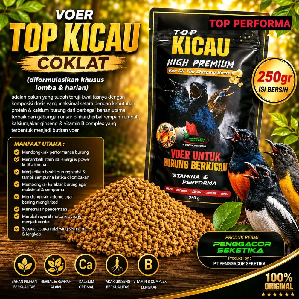 Voer coklat Top Kicau burung berkicau murai batu kacer wambie anis