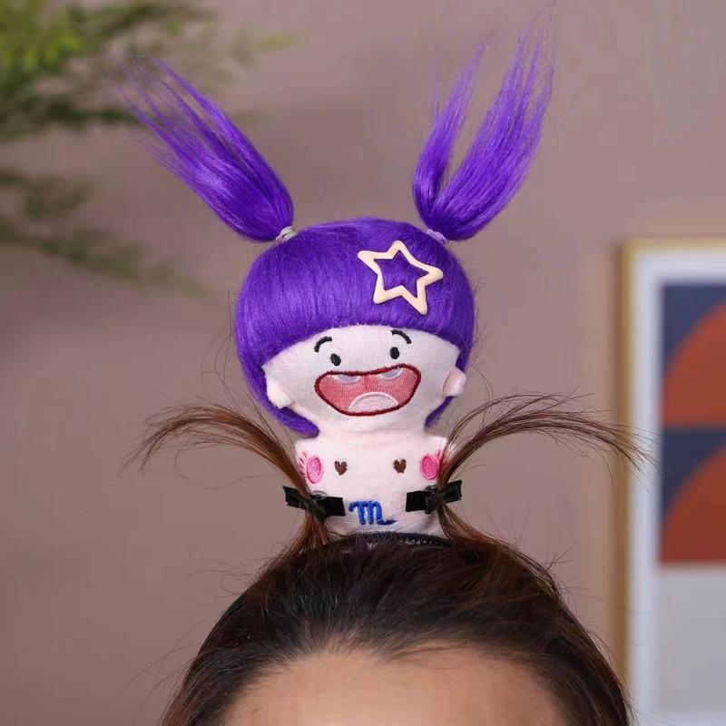 Product Introduction of New personality funny, toothless cotton doll, fried hair, funny headband, girlfriend photo props 6