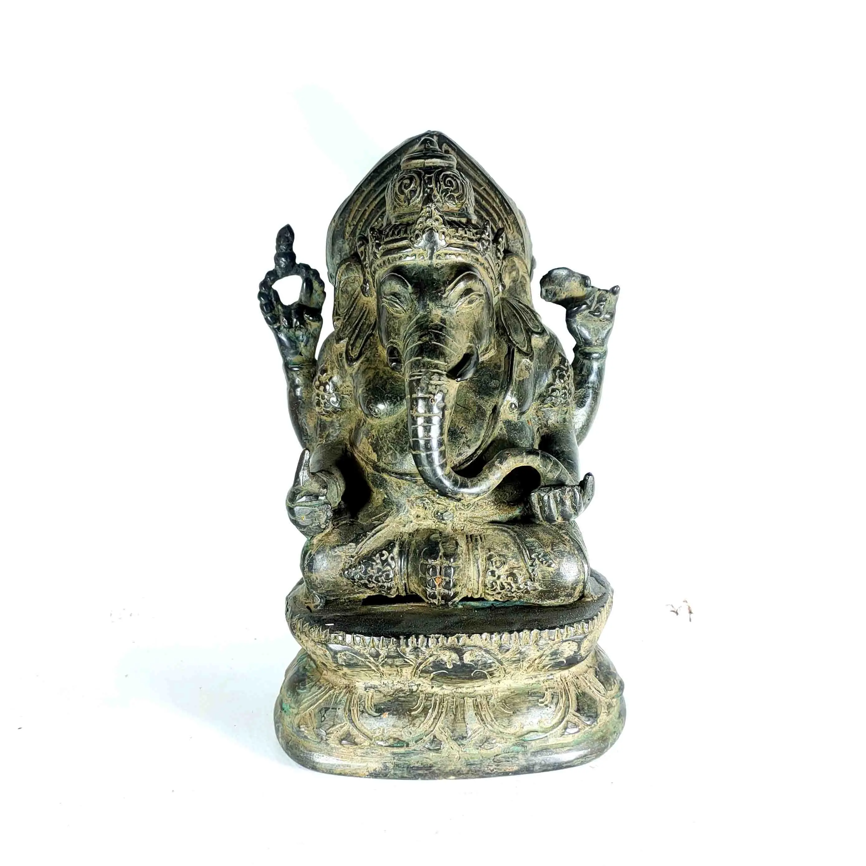 Patung Dewa Ganesha Warna Hitam Bahan Kuningan Sari