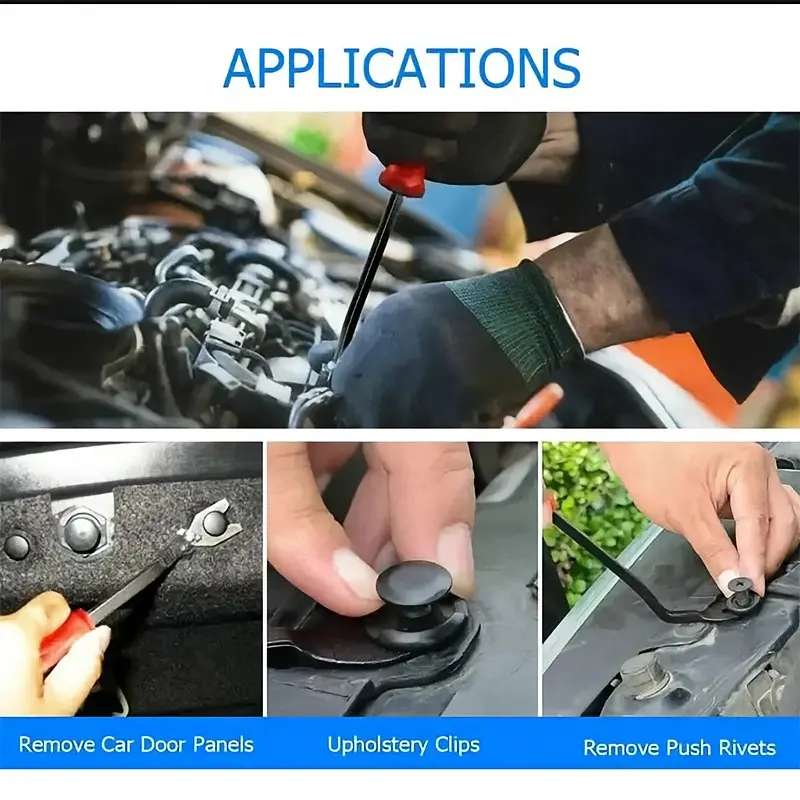 100 clips de fijación automotrices, kit universal para paragolpes, aletas, paneles de puertas y clips de tornillo expansivo interno - Foto 7