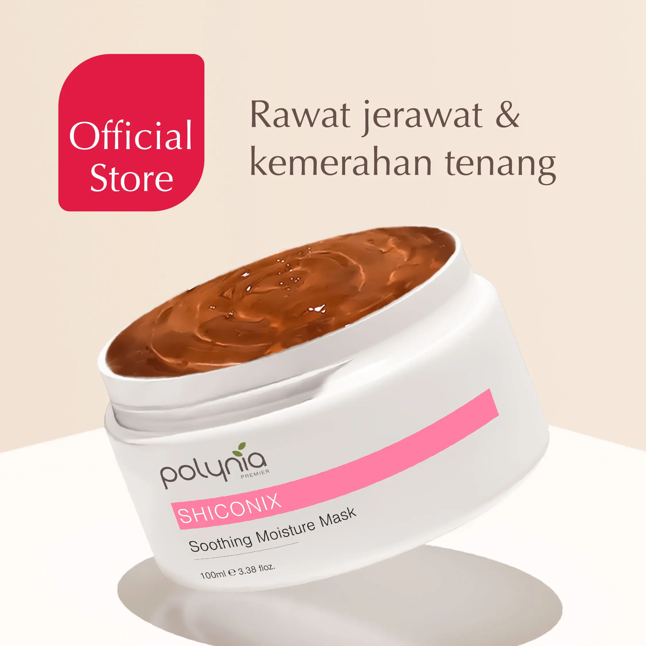 [HADIAH GRATIS] POLYNIA | Shiconix Soothing Moisture Mask 100ml | Masker Wajah | Tenangkan Jerawat Aktif | Redakan Kemerahan | Cooling
