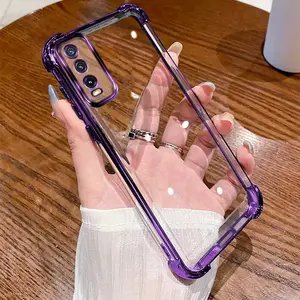 Lembut Kasing Untuk VIVO Y20 Y20i Y20A Y20T Y20s Case Empat Sudut anti drop TPU Transparan Silikon Airbag Shockproof Penutup Telepon Casing Transparent Ponsel