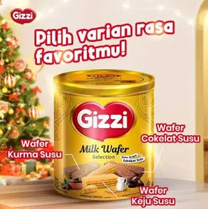 Gizzi Gizi Wafer Slectin Kaleng Isi 240 Gram Snack Cocok untuk Makanan Harian