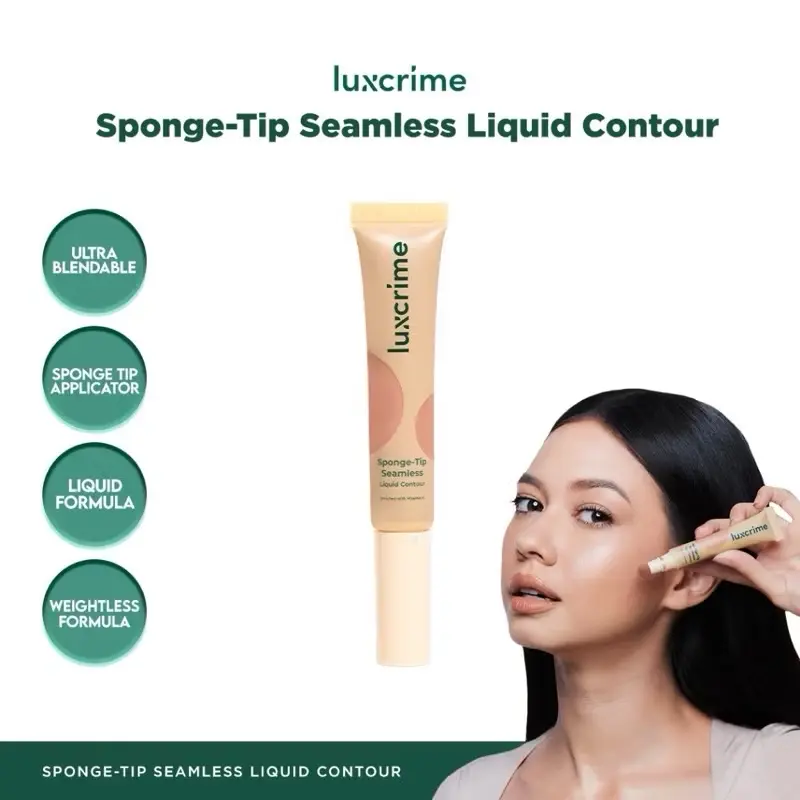 Luxcrime Sponge Tip Liquid Contour Blendable Original BPOM COD Praline Hazelnut Bronzer 1