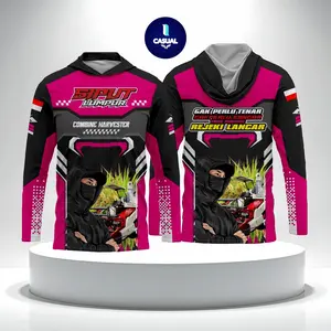 Jersey Combine Harvester Lengan Panjang Kupluk Printing Dryfit