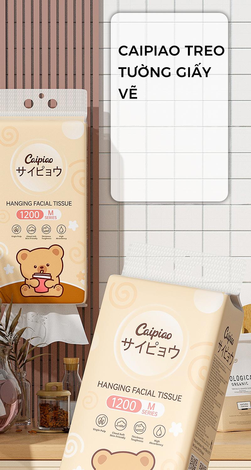 [10 bịch] Caipiao Giấy treo gấu dễ thương 10 gói mỗi thùng, mềm mại an toàn thoải mái, dùng đa cảnh.(13012-10)-1735636051366479647