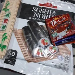 (HALAL) SUSHI NORI ROASTED SEAWEED JAVA SUPER FOOD (10/20/50 LEMBAR) / RUMPUT LAUT UNTUK KIMBAB / SEAWEED