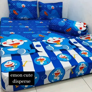 Promo Sprei ANAK DORAEMON CUTE JANITRA SPREI SET KNJJ.Ready size 120 160 180 200- T20 SET Sarung Bantal Guling terdapat Karet tiap pojok.