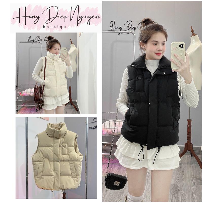 Áo Phao Gile Nữ Trần Bông có dây rút phong cách trẻ trung - Women Top Áo Khoác