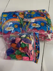 Mainan Balon Tiup Pack Isi 50 Warna Lengkap Ukuran Jumbo - Untuk Anak-anak Karet Latex